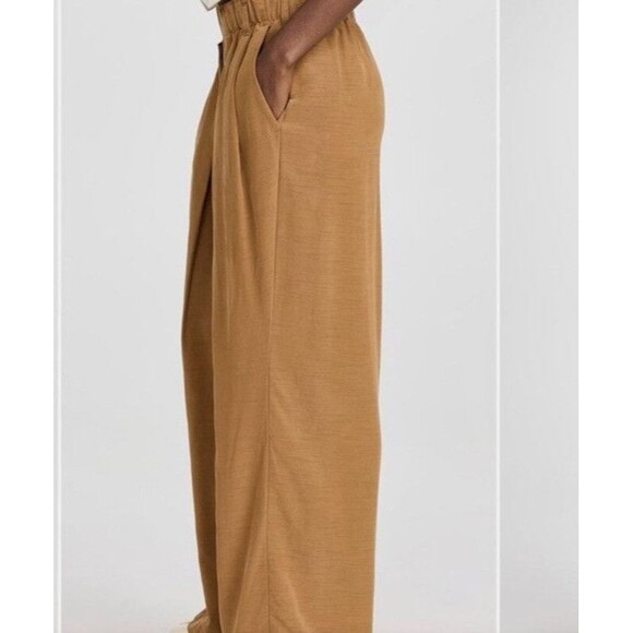 Free People Nothin to Say Pleated Pant Womens Small Gold Brown Wide  Lagenlook - Picture 3 of 16